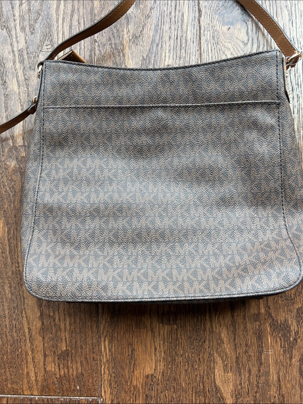 Michael Kors Dark Brown Signature Monogram Hobo Bag - Picture 4 of 6